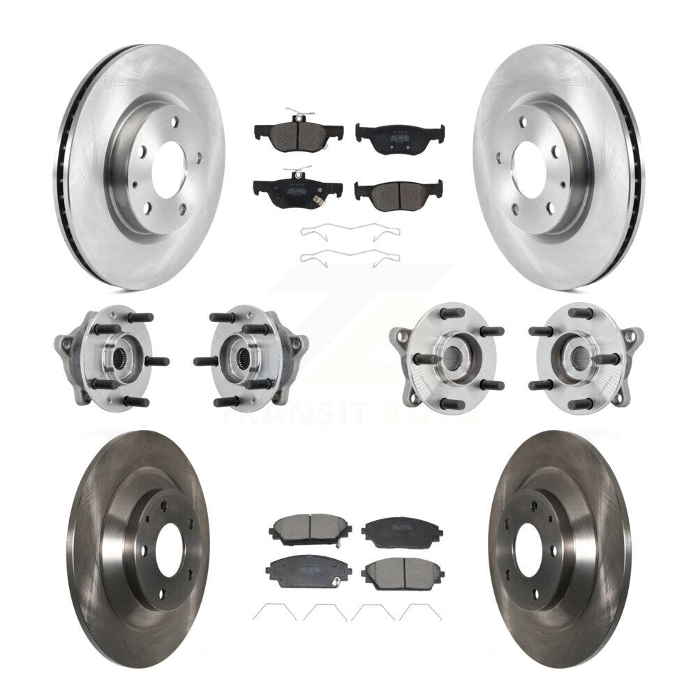 Front Rear Hub Bearing Disc Brake Rotor And Pads Kit (10Pc) For 2020-2022 Mazda CX-30 AWD KBB-131080