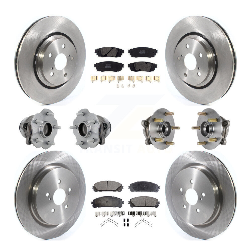 Front Rear Hub Bearing Disc Brake Rotor Pads Kit (10Pc) For Lexus RX350 RX350L RX450h FWD KBB-131089