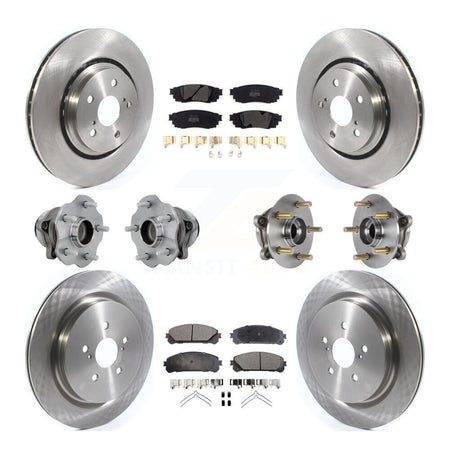Front Rear Hub Bearing Disc Brake Rotor Pads Kit (10Pc) For Lexus RX350 RX350L RX450h FWD KBB-131089