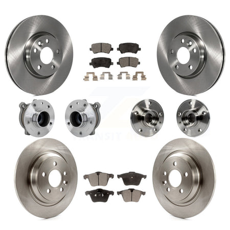 Front Rear Hub Bearings Disc Brake Rotors And Semi-Metallic Pads Kit (10Pc) For Volvo V70 KBB-131100