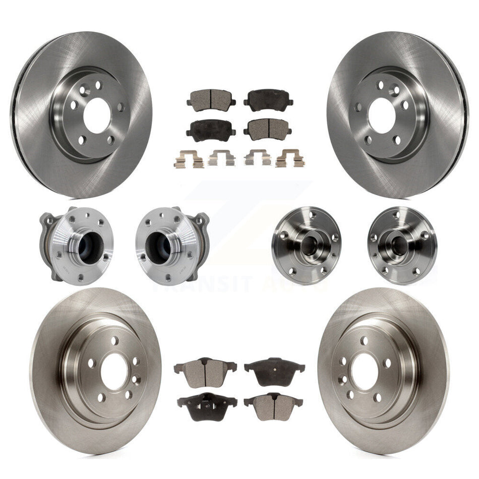 Front Rear Hub Bearings Disc Brake Rotors And Semi-Metallic Pads Kit (10Pc) For Volvo V70 KBB-131100