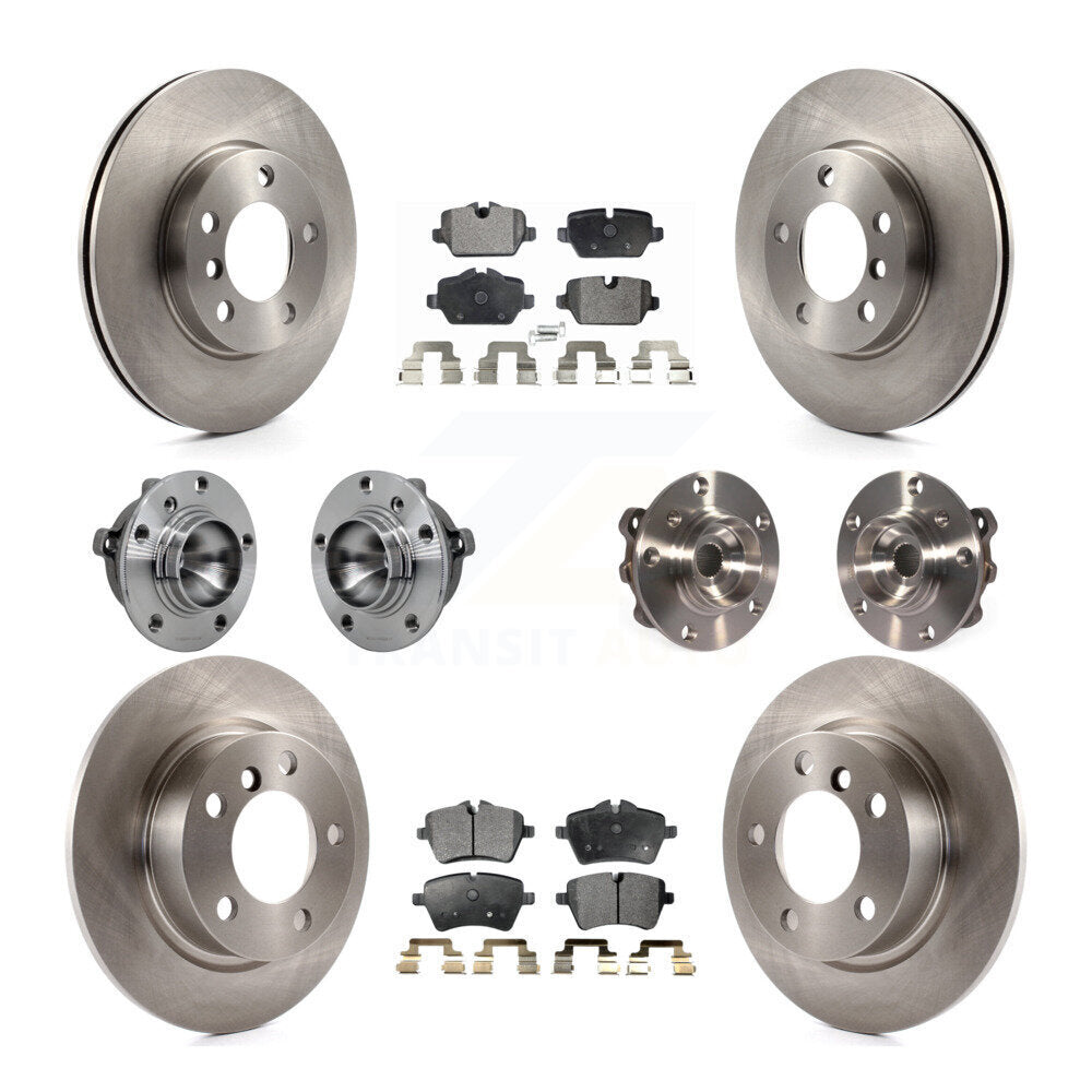 Front Rear Hub Bearing Disc Brake Rotor Pad Kit (10Pc) For Mini Cooper Countryman Paceman KBB-131101