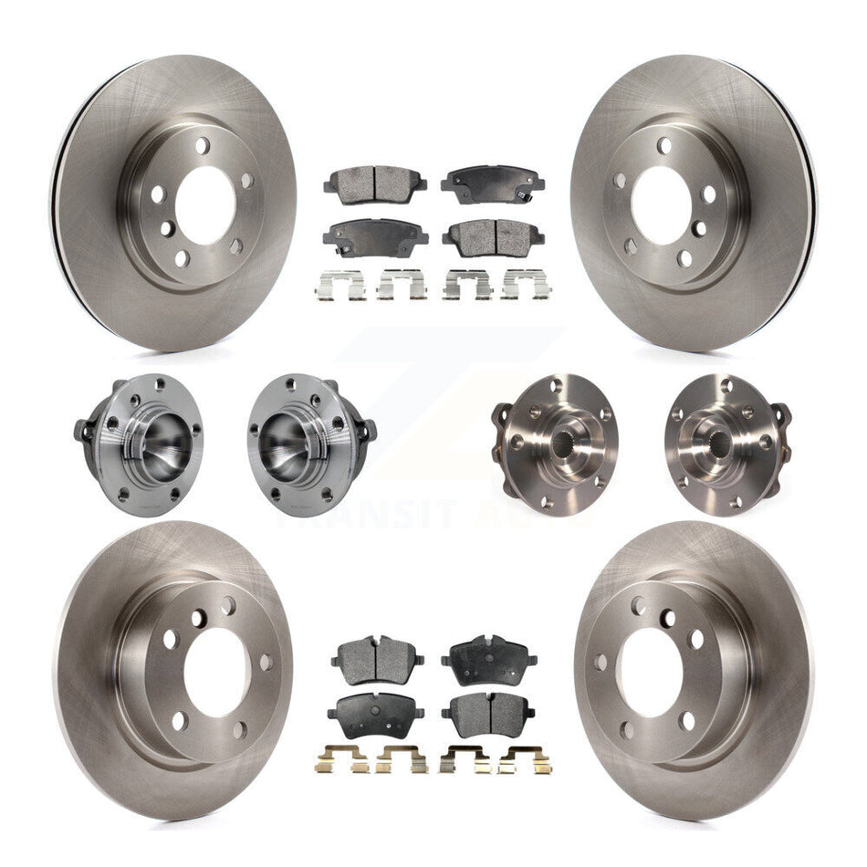 Front Rear Hub Bearing Disc Brake Rotor Pad Kit (10Pc) For Mini Cooper Paceman S with FWD KBB-131104