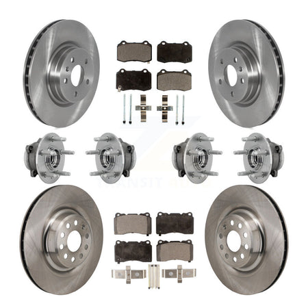 Front Rear Hub Bearings Disc Brake Rotors And Semi-Metallic Pads Kit (10Pc) For Tesla S KBB-131105