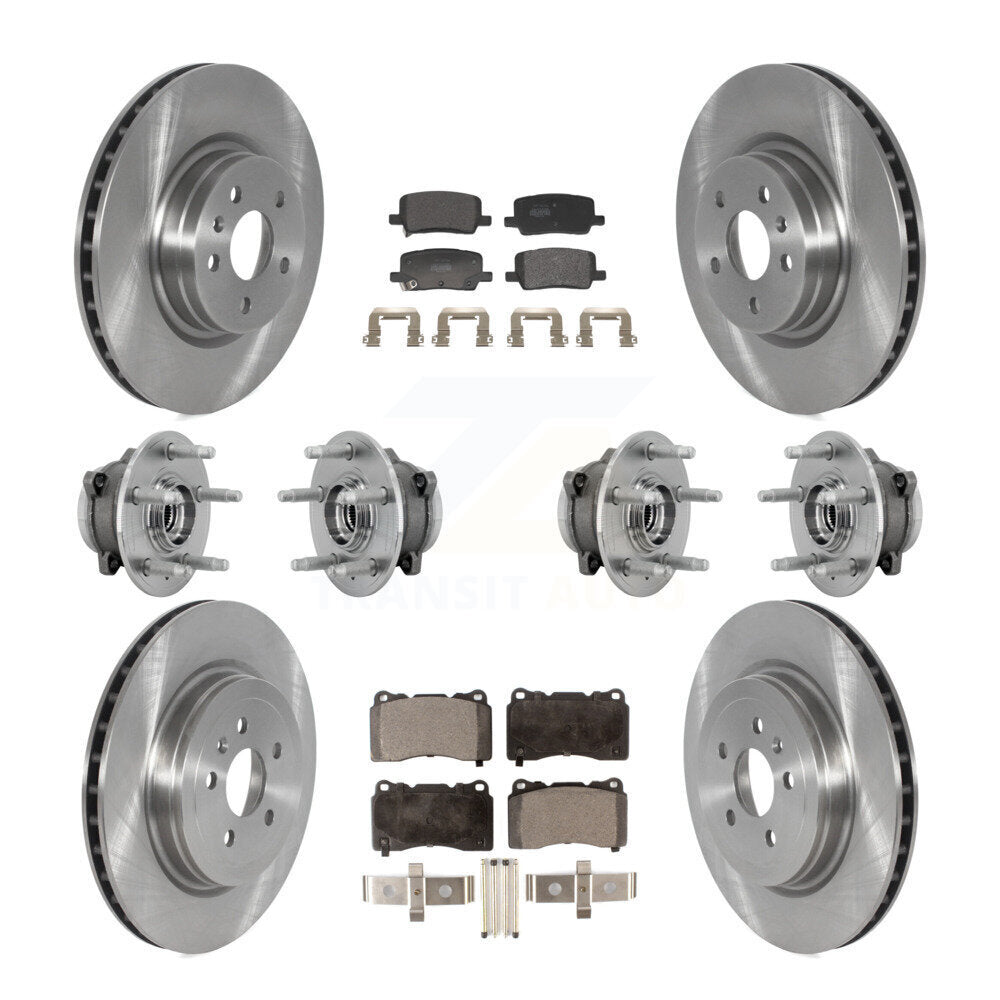 Front Rear Hub Bearings Disc Brake Rotors And Pads Kit (10Pc) For 2017-2019 Tesla X S KBB-131110