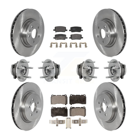 Front Rear Hub Bearings Disc Brake Rotors And Pads Kit (10Pc) For 2017-2019 Tesla X S KBB-131110