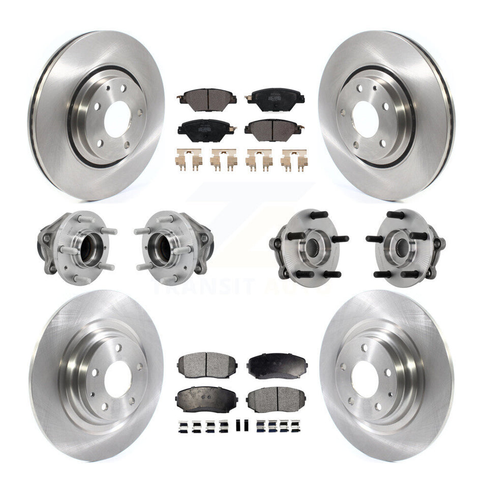 Front Rear Hub Bearing Disc Brake Rotors And Pads Kit (10Pc) For 2016-2021 Mazda CX-9 FWD KBB-131112