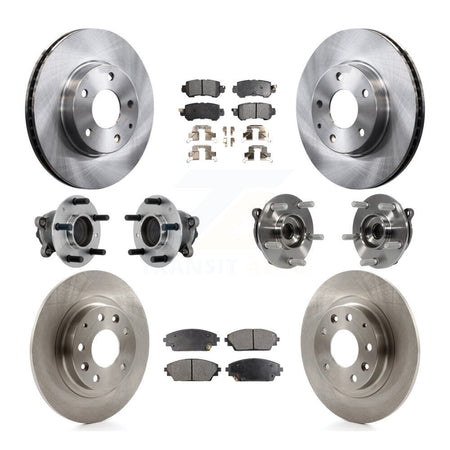 Front Rear Hub Bearing Disc Brake Rotors And Pads Kit (10Pc) For 2016-2018 Mazda CX-3 FWD KBB-131113