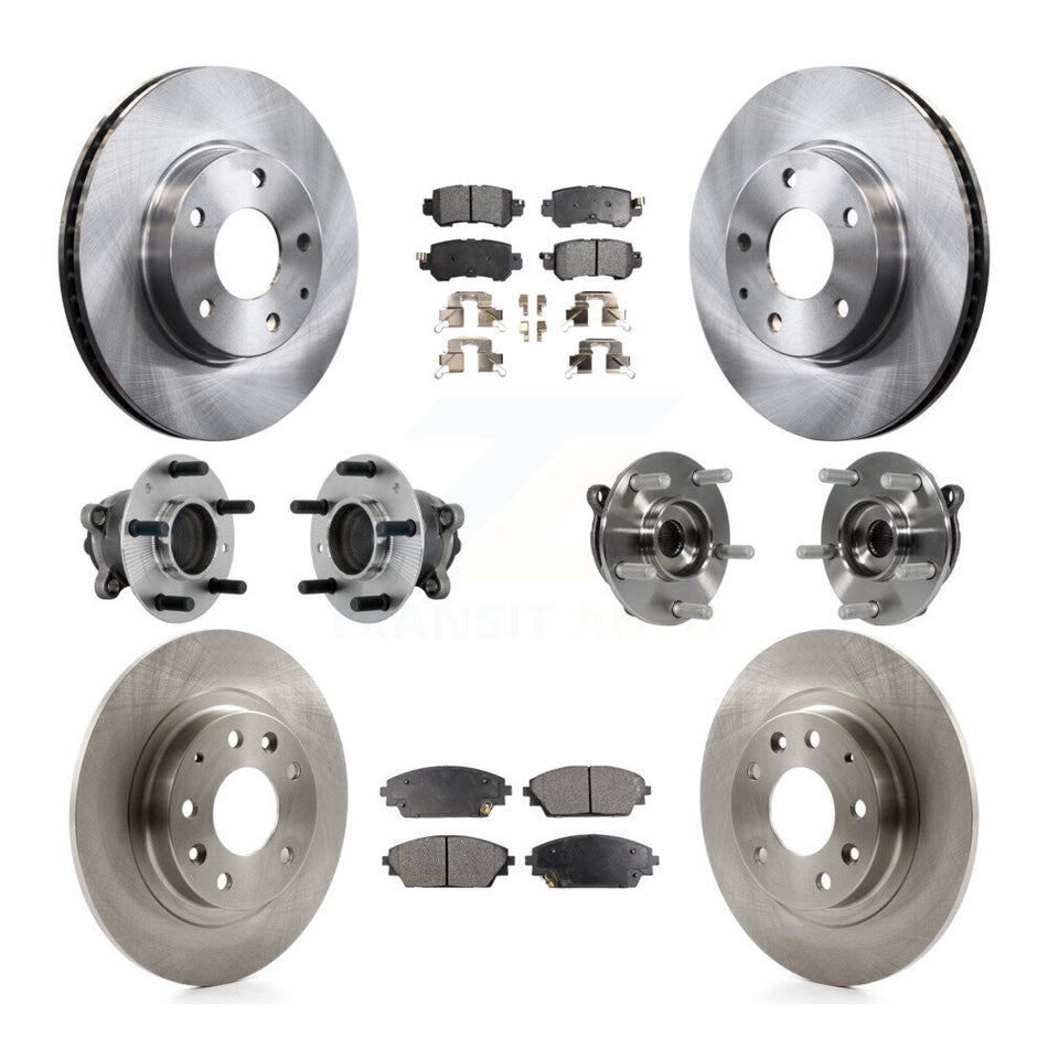 Front Rear Hub Bearing Disc Brake Rotors And Pads Kit (10Pc) For 2016-2018 Mazda CX-3 FWD KBB-131113