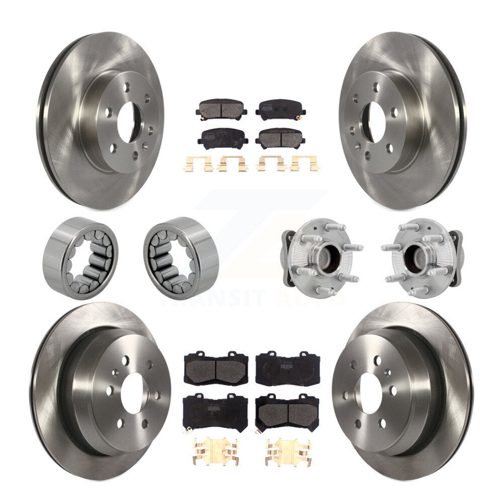 Front Rear Hub Bearing Brake Rotor Pads Shoe Kit (10Pc) For Chevrolet Colorado GMC Canyon KBB-131131