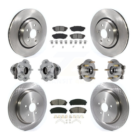 Front Rear Hub Bearing Disc Brake Rotor Pads Kit (10Pc) For Lexus RX350 RX350L RX450h FWD KBB-131136