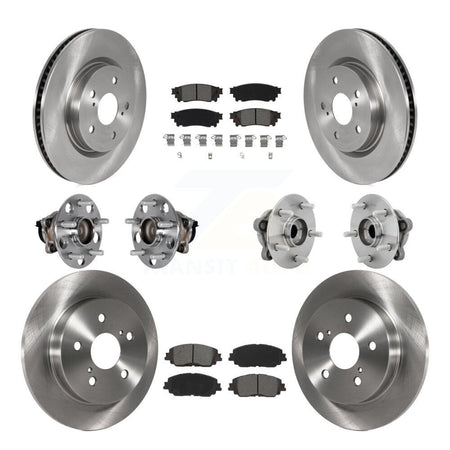 Front Rear Hub Bearing Disc Brake Rotor And Semi-Metallic Pads Kit (10Pc) For Toyota C-HR KBB-131137