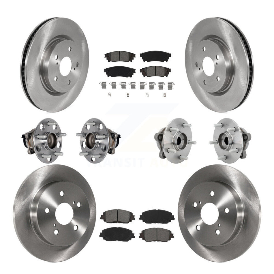 Front Rear Hub Bearing Disc Brake Rotor And Semi-Metallic Pads Kit (10Pc) For Toyota C-HR KBB-131137