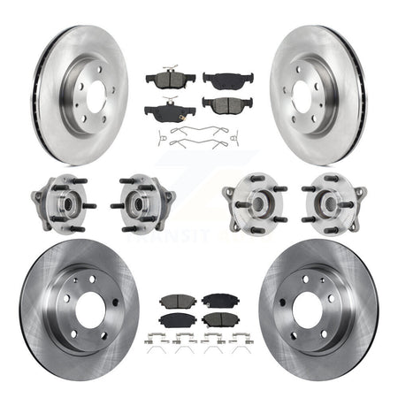 Front Rear Hub Bearing Disc Brake Rotor And Pads Kit (10Pc) For 2020-2022 Mazda CX-30 AWD KBB-131143