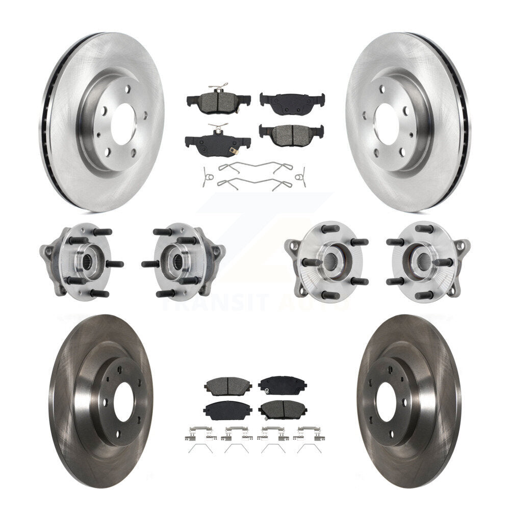 Front Rear Hub Bearing Disc Brake Rotor And Pads Kit (10Pc) For 2020-2022 Mazda CX-30 AWD KBB-131144