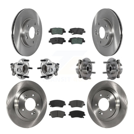 Front Rear Hub Bearings Assembly Disc Brake Rotors And Pads Kit (10Pc) For Hyundai Ioniq KBB-131146
