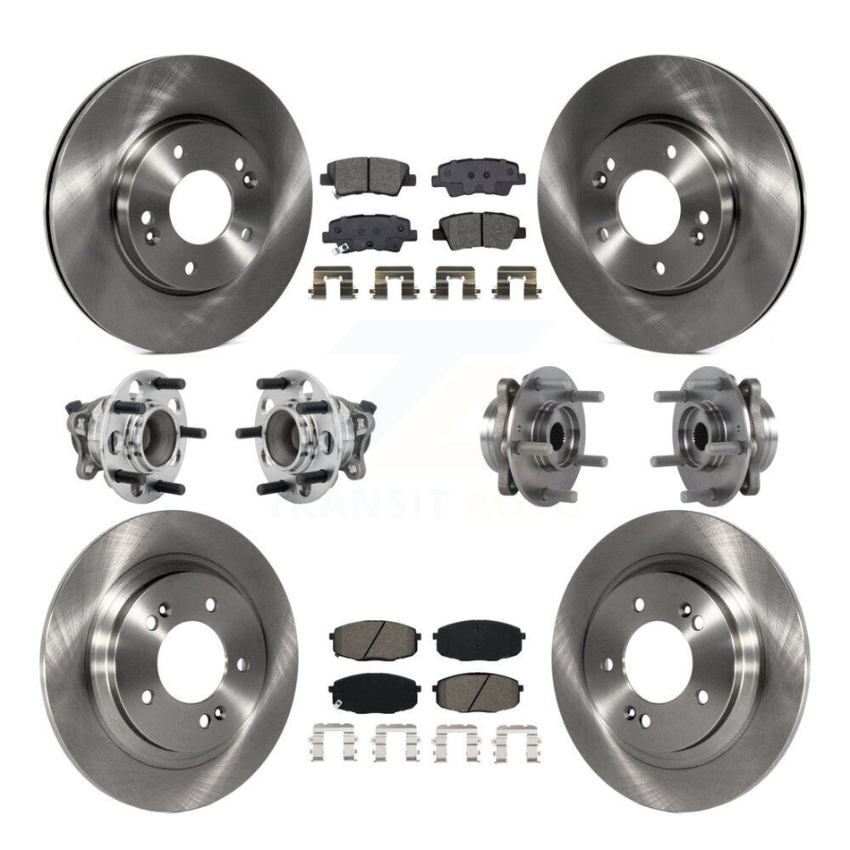 Front Rear Hub Bearing Brake Rotor & Pad Kit (10Pc) For Hyundai Elantra GT Base with 2.0L KBB-131151
