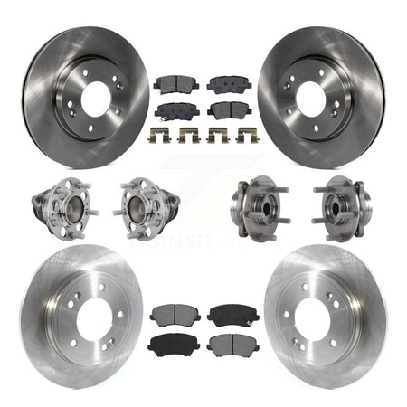 Front Rear Hub Bearing Assembly Disc Brake Rotor And Pads Kit (10Pc) For Hyundai Veloster KBB-131152