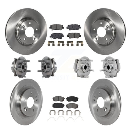 Front Rear Hub Bearings Disc Brake Rotors And Pads Kit (10Pc) For 2022 Hyundai Kona AWD KBB-131157
