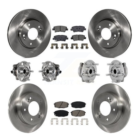 Front Rear Hub Bearing Brake Rotor And Pad Kit (10Pc) For 2022 Hyundai Kona FWD with 2.0L KBB-131158