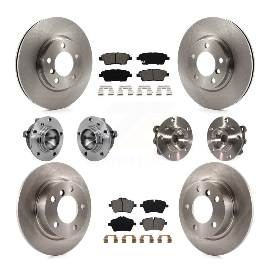 Front Rear Hub Bearing Disc Brake Rotor Pad Kit (10Pc) For Mini Cooper Paceman S with FWD KBB-131161