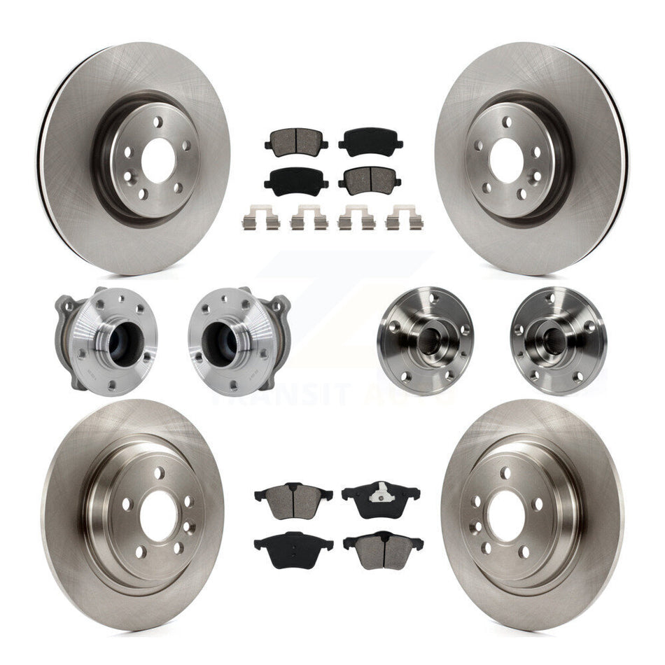 Front Rear Hub Bearings Assembly Disc Brake Rotors And Pads Kit (10Pc) For Volvo S60 V70 KBB-131167