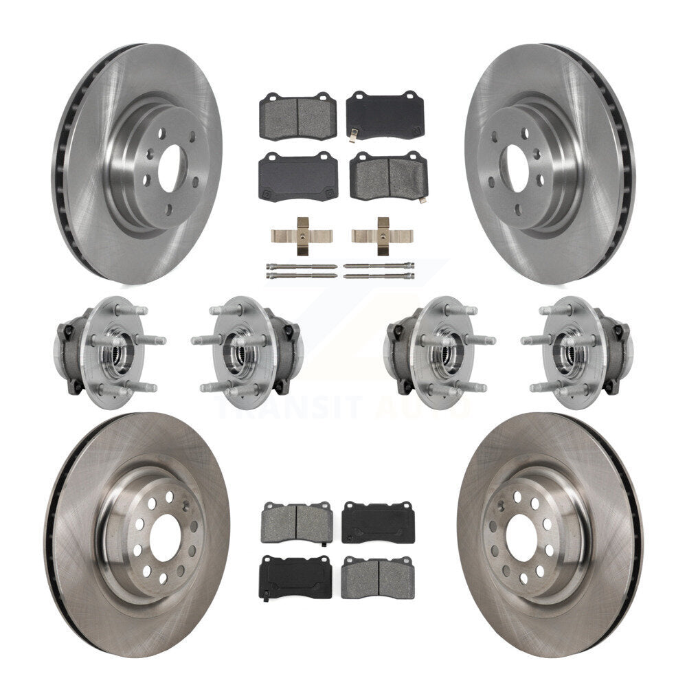 Front Rear Hub Bearings Disc Brake Rotors And Semi-Metallic Pads Kit (10Pc) For Tesla S KBB-131182