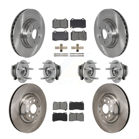 Front Rear Hub Bearings Disc Brake Rotors And Semi-Metallic Pads Kit (10Pc) For Tesla S KBB-131182