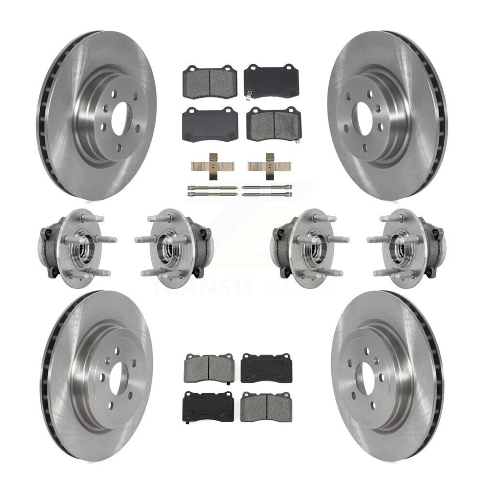 Front Rear Hub Bearings Disc Brake Rotors And Pads Kit (10Pc) For 2016 Tesla S From 04 16 KBB-131183