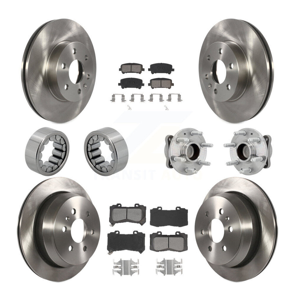 Front Rear Hub Bearing Brake Rotor Pads Shoe Kit (10Pc) For Chevrolet Colorado GMC Canyon KBB-131195