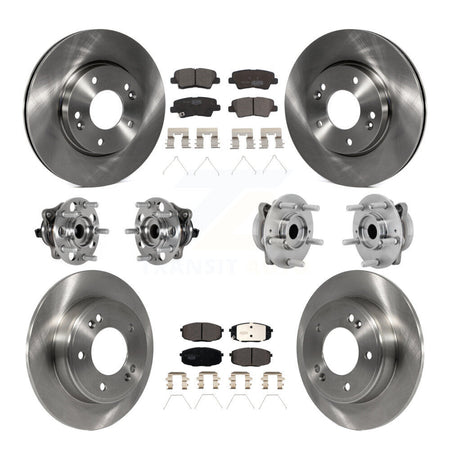 Front Rear Hub Bearing Brake Rotor And Pad Kit (10Pc) For 2022 Hyundai Kona FWD with 2.0L KBB-131206