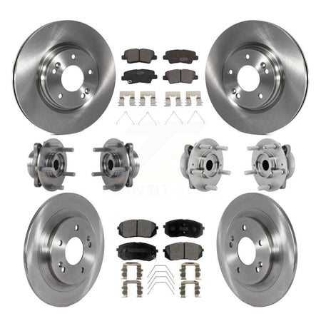 Front Rear Hub Bearings Disc Brake Rotors And Pads Kit (10Pc) For 2022 Hyundai Kona AWD KBB-131207