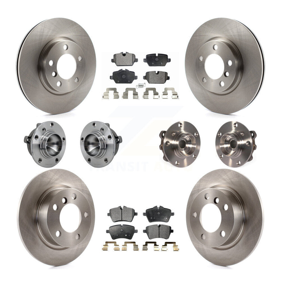 Front Rear Hub Bearing Disc Brake Rotor Pad Kit (10Pc) For Mini Cooper Countryman Paceman KBB-131210