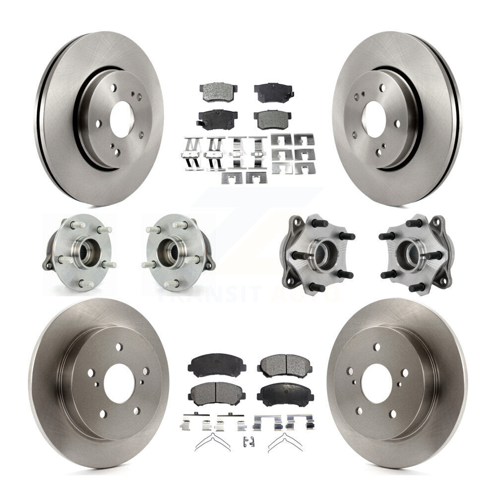 Front Rear Hub Bearing Disc Brake Rotor & Pad Kit (10Pc) For 2010-2013 Suzuki Kizashi AWD KBB-131212