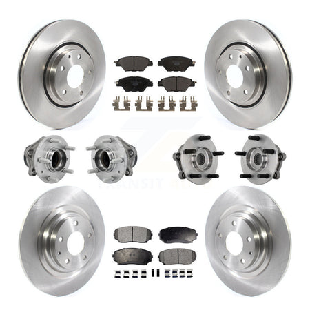 Front Rear Hub Bearing Disc Brake Rotors And Pads Kit (10Pc) For 2016-2021 Mazda CX-9 FWD KBB-131215