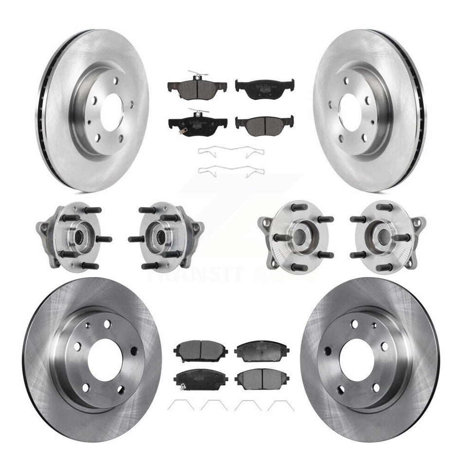 Front Rear Hub Bearing Disc Brake Rotor And Pads Kit (10Pc) For 2020-2022 Mazda CX-30 AWD KBB-131217