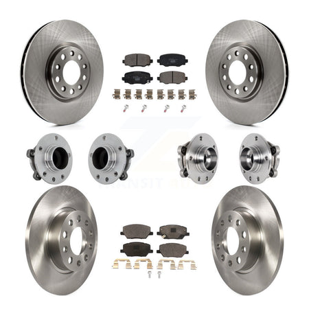 Front Rear Hub Bearing Disc Brake Rotor & Pads Kit (10Pc) For Jeep Renegade Fiat 500X FWD KBB-131222