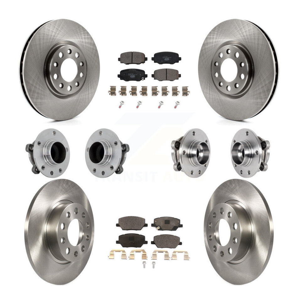 Front Rear Hub Bearing Disc Brake Rotor & Pads Kit (10Pc) For Jeep Renegade Fiat 500X FWD KBB-131222