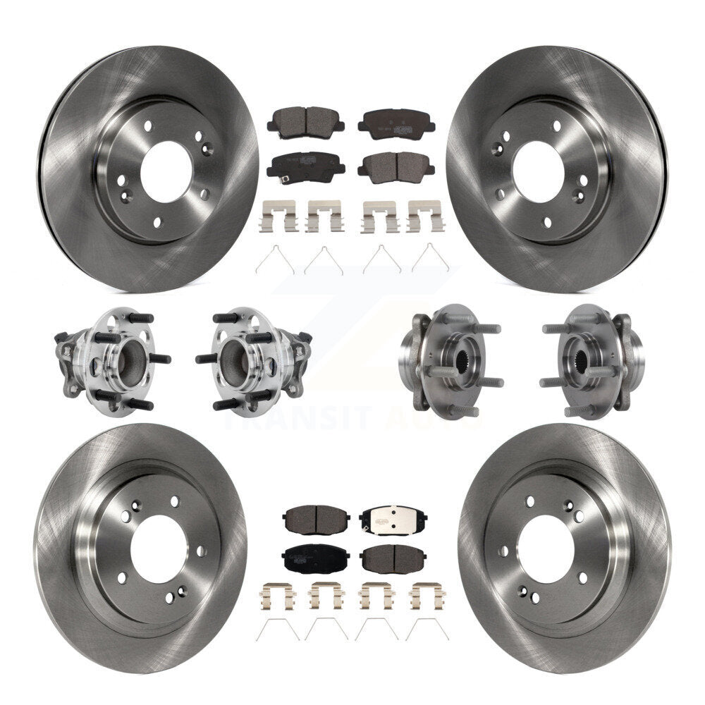 Front Rear Hub Bearing Brake Rotor & Pad Kit (10Pc) For Hyundai Elantra GT Base with 2.0L KBB-131234