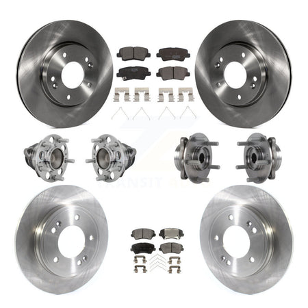 Front Rear Hub Bearing Disc Brake Rotors And Ceramic Pads Kit (10Pc) For Hyundai Veloster KBB-131236