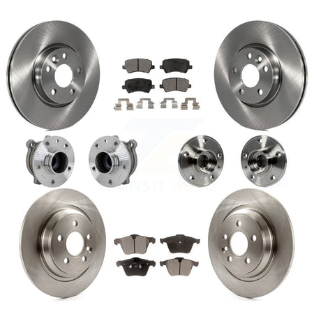 Front Rear Hub Bearing Assembly Disc Brake Rotor And Ceramic Pad Kit (10Pc) For Volvo V70 KBB-131245