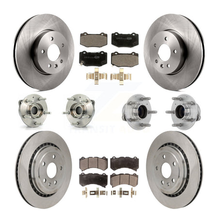 Front Rear Hub Bearings Disc Brake Rotors And Pads Kit (10Pc) For Cadillac ATS V with RWD KBB-131249