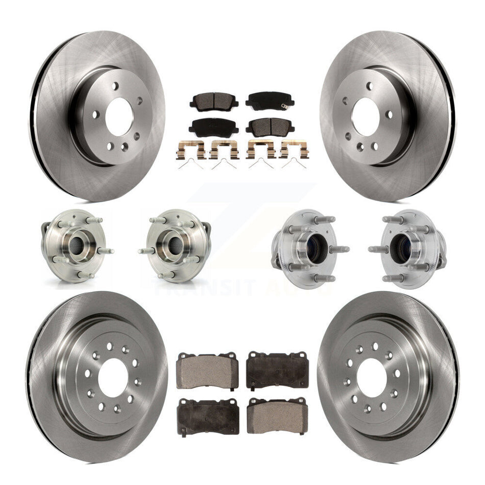 Front Rear Hub Bearings Disc Brake Rotors And Ceramic Pads Kit (10Pc) For Cadillac ATS KBB-131250