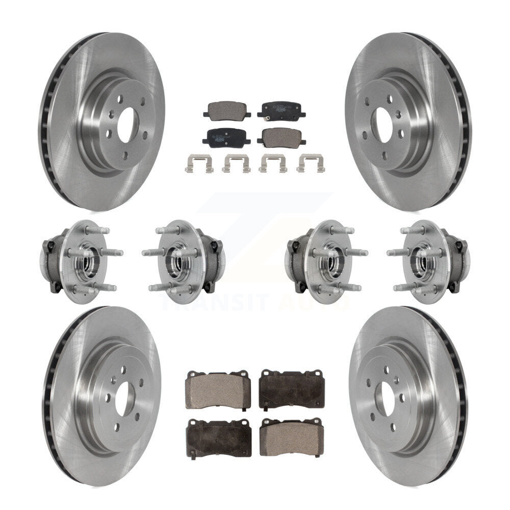 Front Rear Hub Bearings Disc Brake Rotors And Pads Kit (10Pc) For 2017-2019 Tesla X S KBB-131263