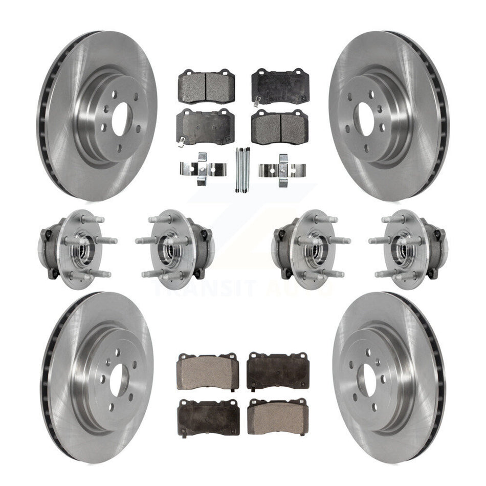 Front Rear Hub Bearing Disc Brake Rotor Pad Kit (10Pc) For Tesla X S With Brembo Calipers KBB-131264