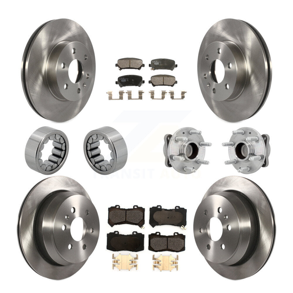 Front Rear Hub Bearing Brake Rotor Pads Shoe Kit (10Pc) For Chevrolet Colorado GMC Canyon KBB-131268