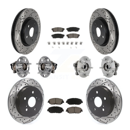Front Rear Hub Bearing Coated Disc Brake Rotor And Ceramic Pad Kit (10Pc) For Toyota C-HR KBB-131286