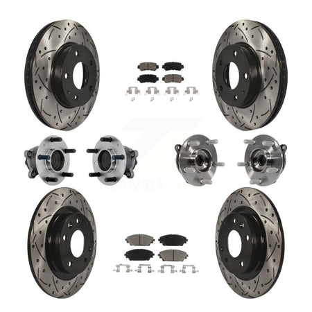 Front Rear Hub Bearing Coated Brake Rotor And Pad Kit (10Pc) For 2016-2018 Mazda CX-3 FWD KBB-131300