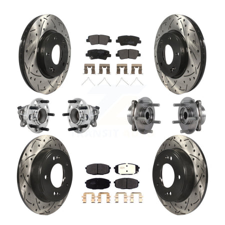 Front Rear Hub Bearing Coated Brake Rotor Pad Kit (10Pc) For Kia Forte Hyundai Elantra GT KBB-131349