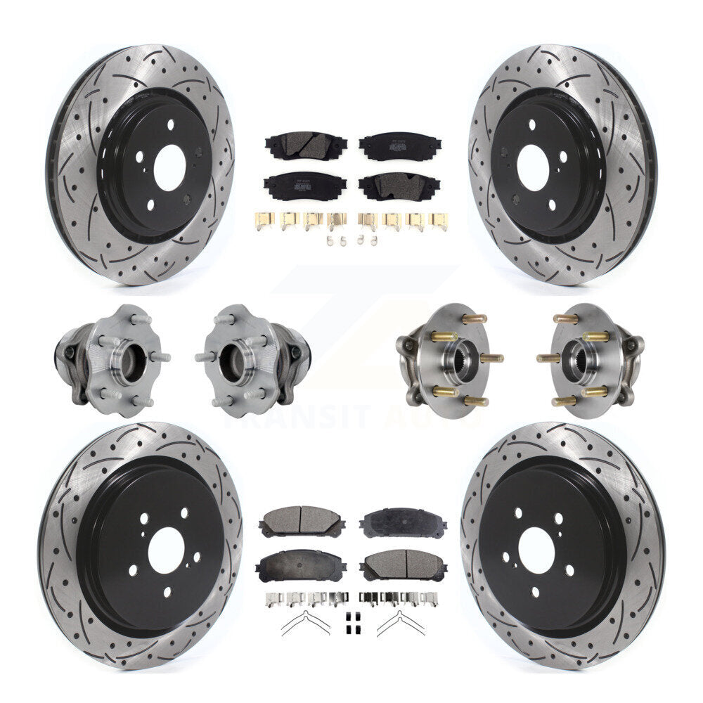 Front Rear Hub Bearing Coat Brake Rotor Pads Kit (10Pc) For Lexus RX350 RX350L RX450h FWD KBB-131350